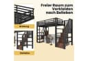 Odikalo Hochbett Metallbett 90x200 140x200 mit LED-Lichtleiste Bild 5