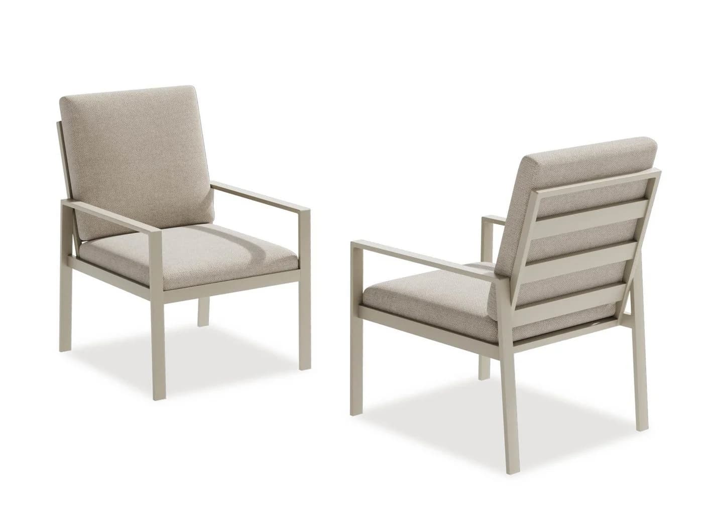 MeXo Gartenlounge-Set 2-tlg. Aluminium Sessel Beige - Bild 2