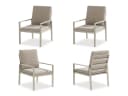 MeXo Gartenlounge-Set 4-tlg. Aluminium Stühle Beige mit Kissen Bild 2