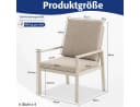 MeXo Gartenlounge-Set 4-tlg. Aluminium Stühle Beige mit Kissen Bild 3