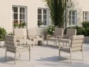 MeXo Gartenlounge-Set 6-tlg. Beige Aluminium mit Kissen Bild 1