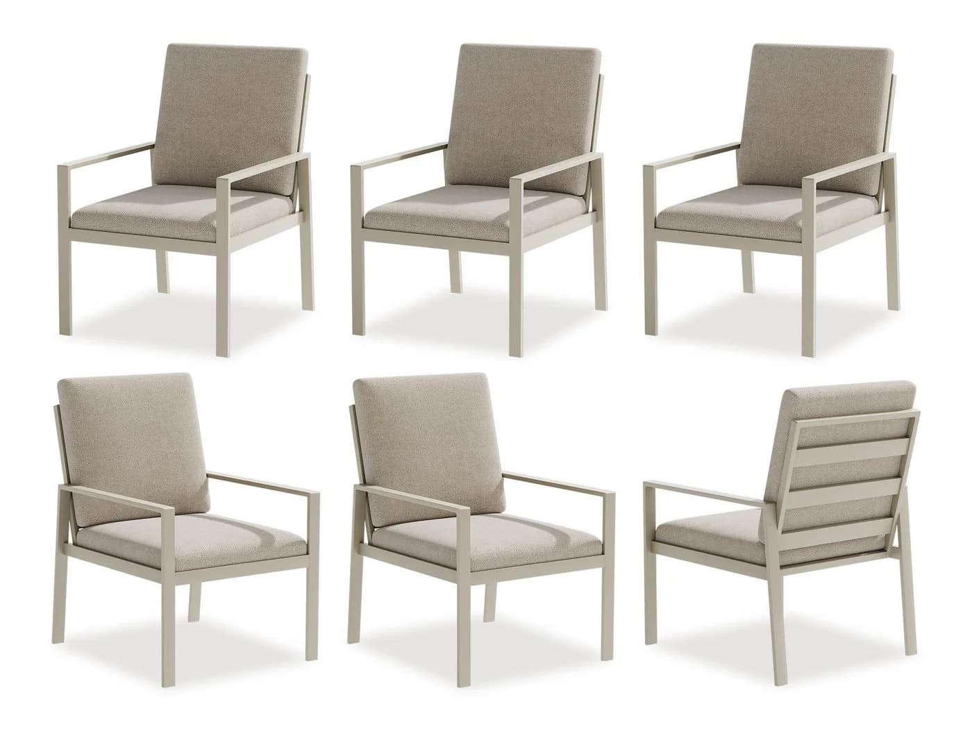 MeXo Gartenlounge-Set 6-tlg. Beige Aluminium mit Kissen - Bild 2