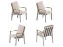 MeXo Gartenstuhl 4er Set Aluminium mit Kissen Beige/Weiß Bild 2