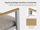 MeXo Gartenstuhl 4er Set Aluminium mit Kissen Beige/Weiß Bild 4