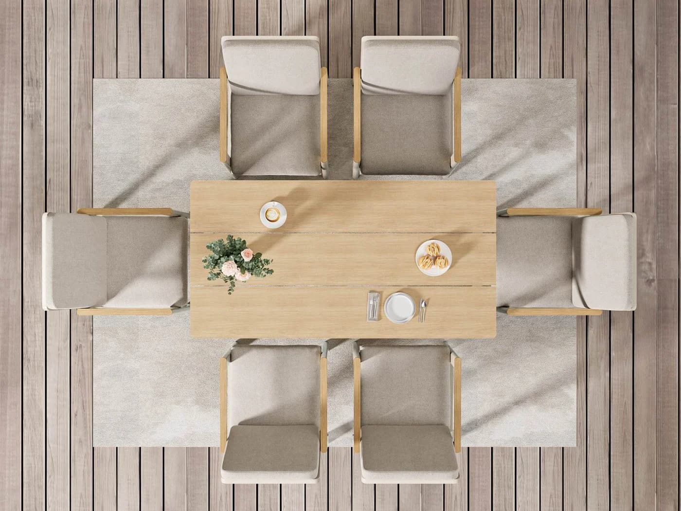 MeXo Gartenlounge-Set 7-tlg. Aluminium mit Kissen Beige/Schwarz - Bild 4
