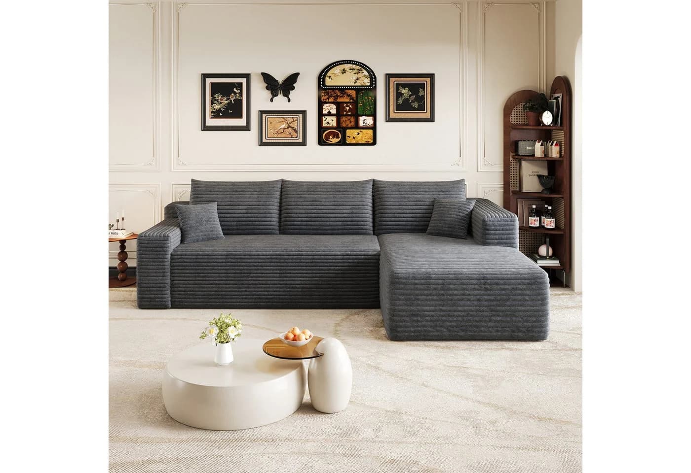 GLP Cloud Ecksofa L-Form Cord Sofa Grau - Bild 2