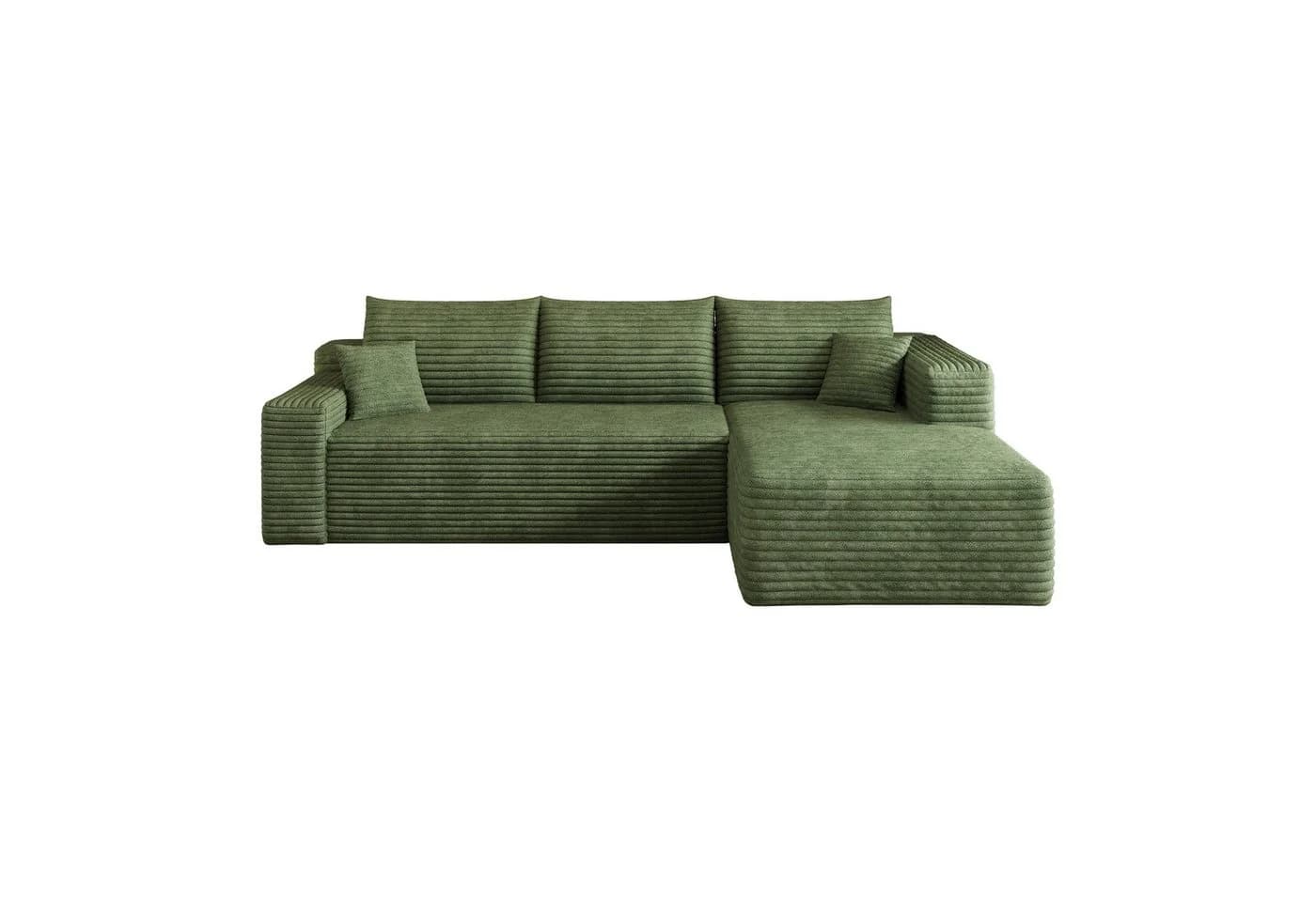 GLP Ecksofa L-Form Cord Cloud Sofa Grün Modern