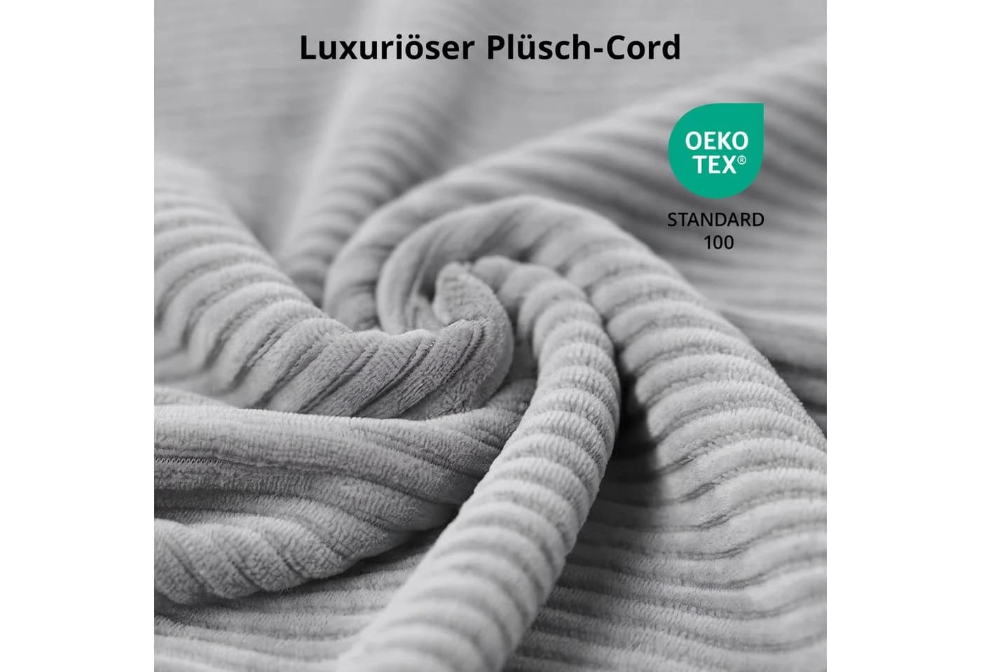 GLP Ecksofa L-Form 3-Sitzer Cord grau mit Taschenfederkern - Bild 5