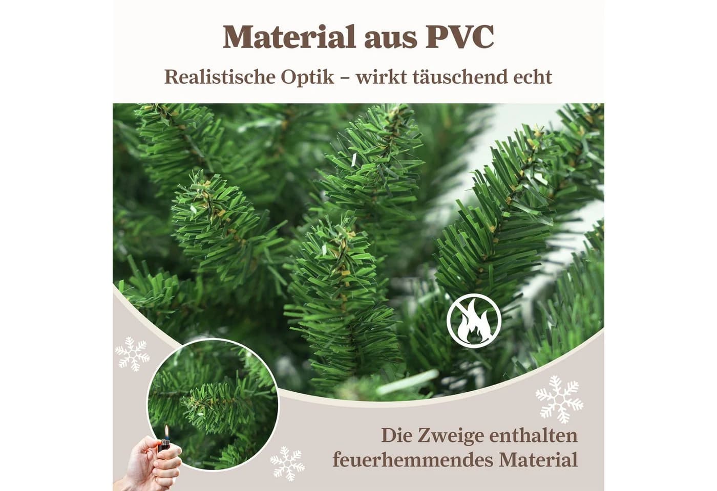 PHILODECO Künstlicher Weihnachtsbaum 180cm Grün PVC - Bild 3