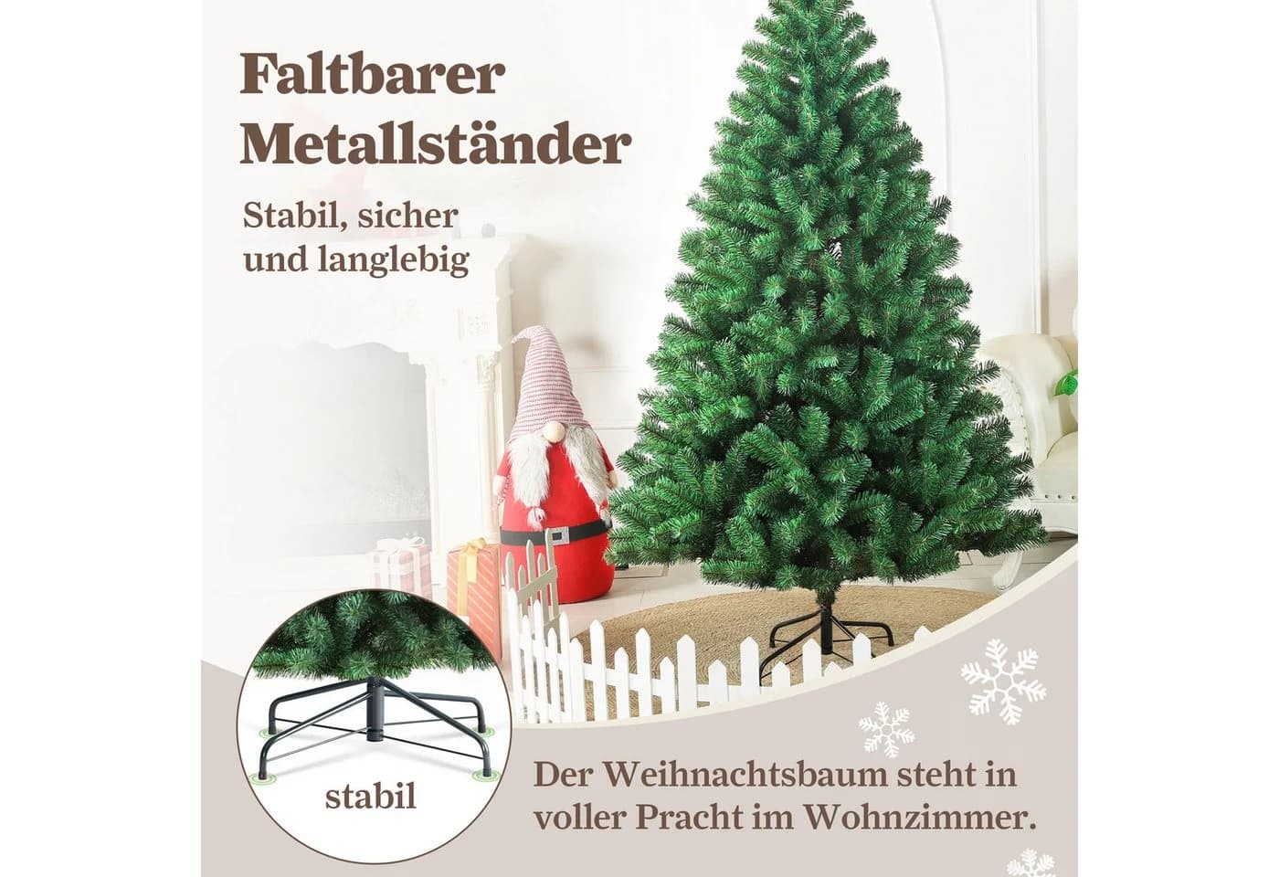 PHILODECO Künstlicher Weihnachtsbaum 180cm Grün PVC - Bild 3