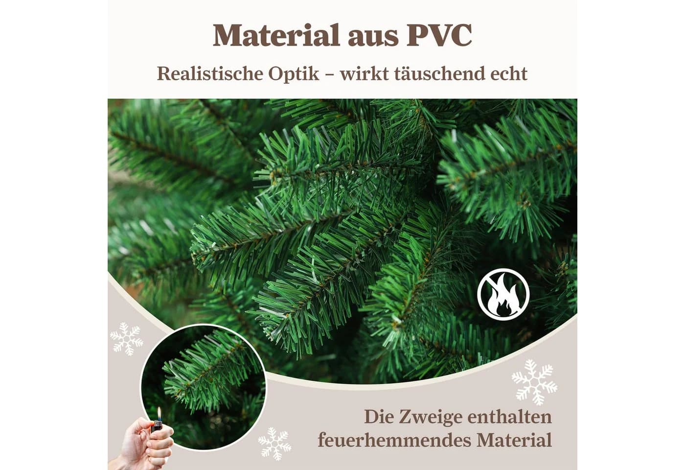 PHILODECO Künstlicher Weihnachtsbaum 180cm Grün PVC - Bild 4