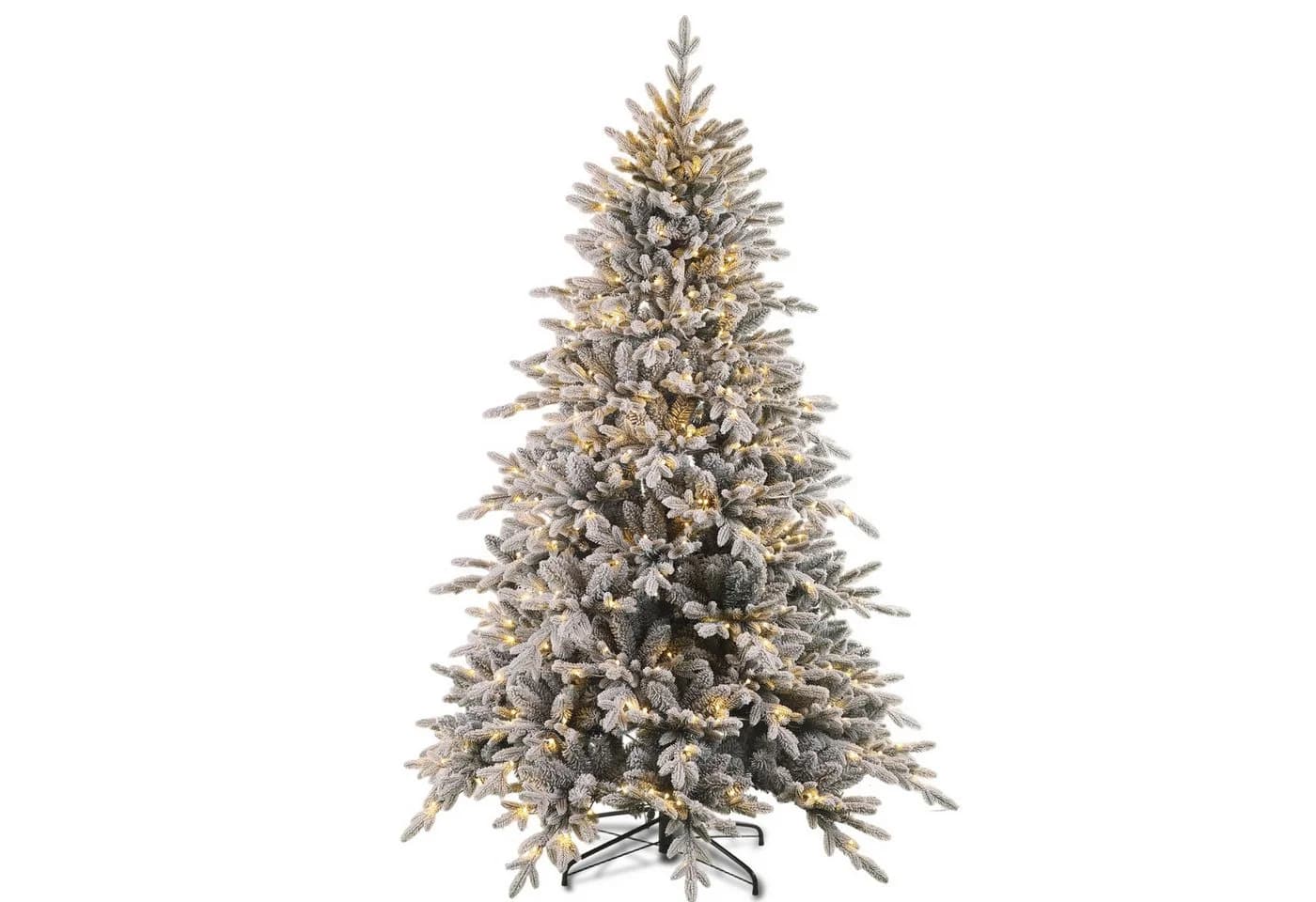PHILODECO Künstlicher Weihnachtsbaum mit LED-Beleuchtung und Schneebeflockung - Bild 2
