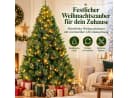 PHILODECO Künstlicher Weihnachtsbaum mit LED-Beleuchtung und Holzständer Bild 1