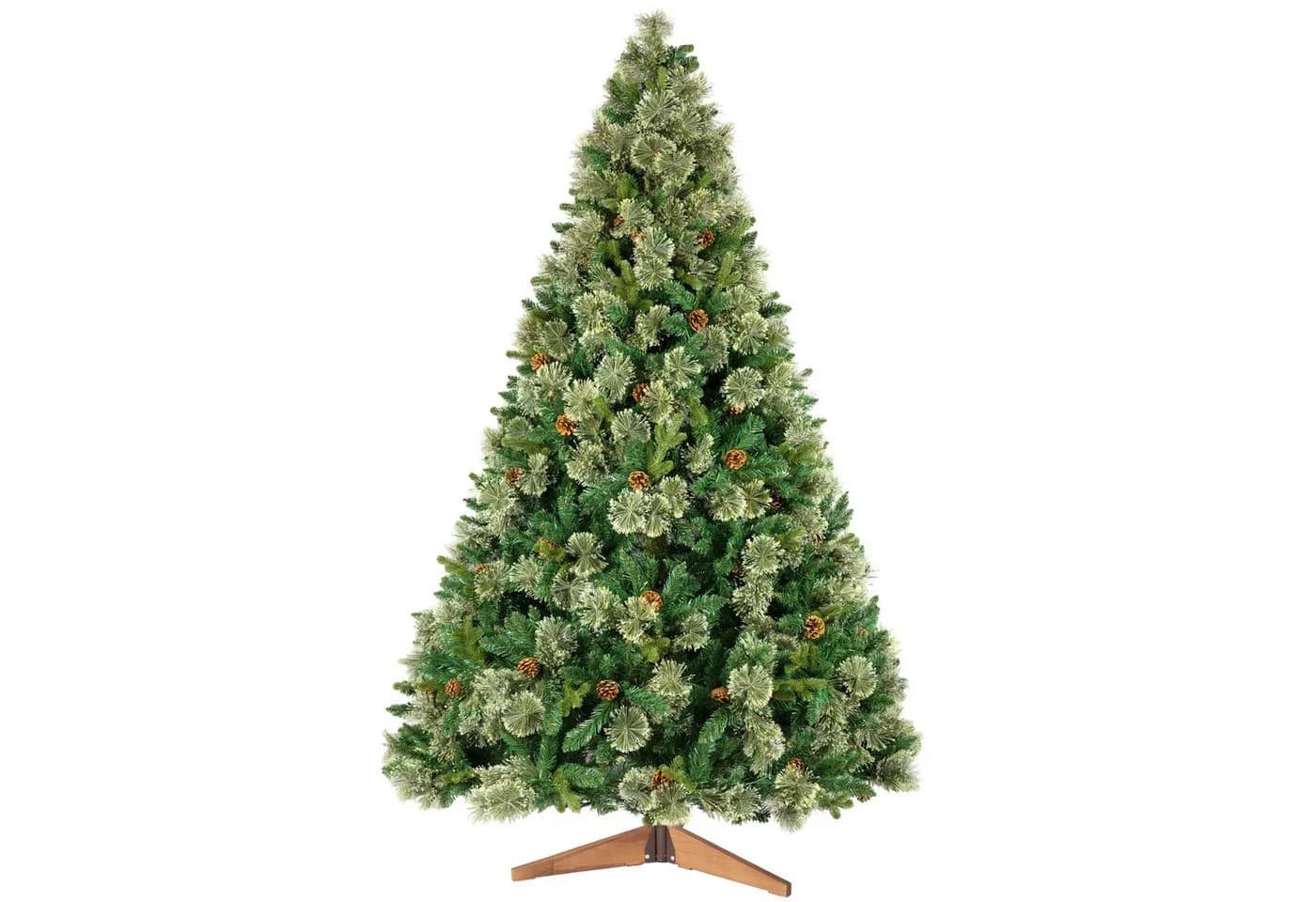 PHILODECO Künstlicher Weihnachtsbaum mit LED-Beleuchtung und Holzständer - Bild 2