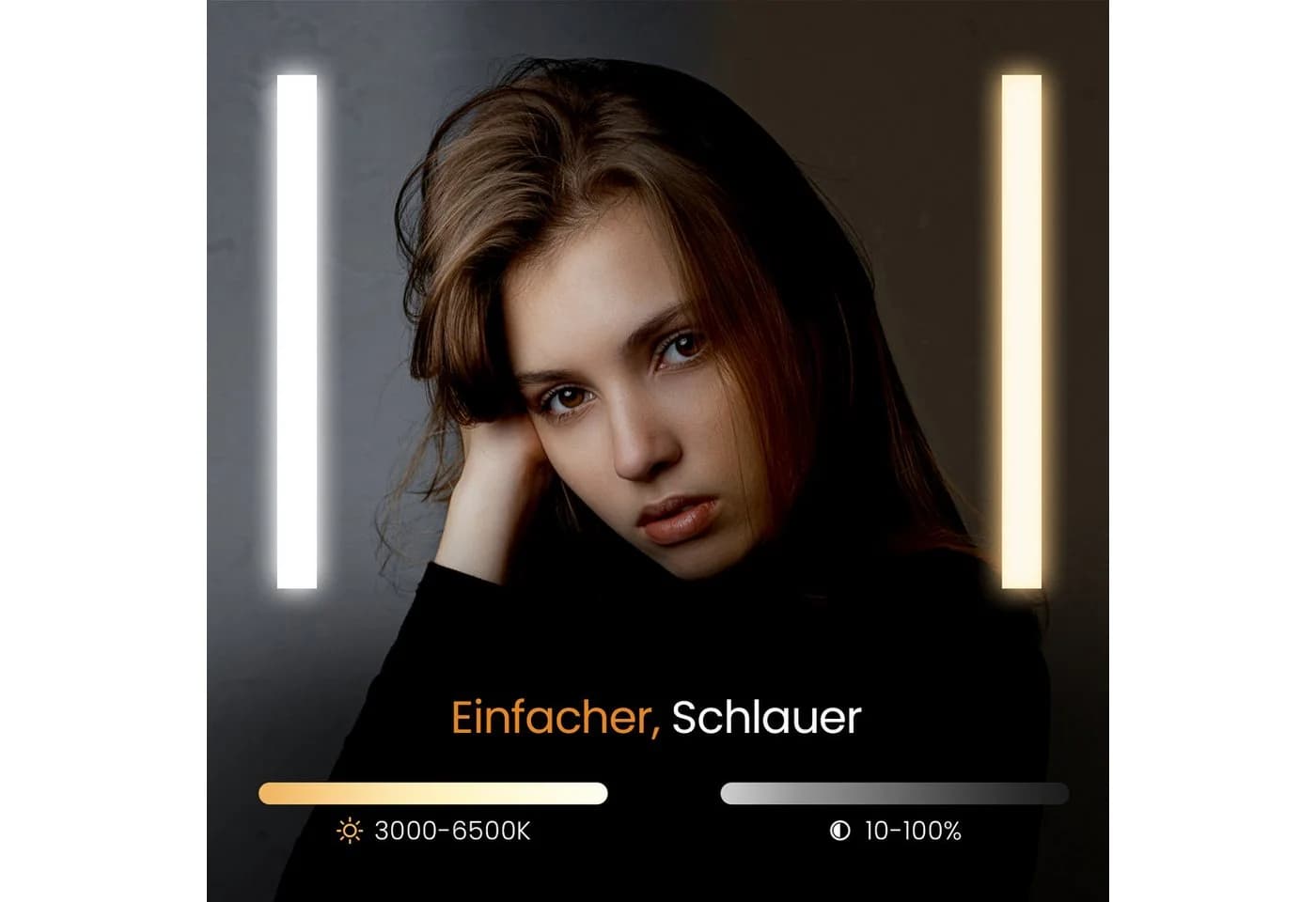 EMKE Spiegelschrank Bad LED Beleuchtung 3 Farben Dimmbar Antibeschlag - Bild 4