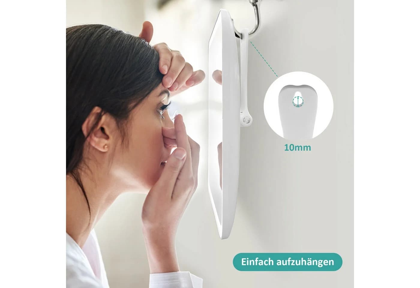 EMKE Kosmetikspiegel mit LED-Beleuchtung, 3-fach Vergrößerung & Akku - Bild 4