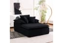 Odikalo Loungesofa Relaxsofa Schwarz Cordstoff Bild 2