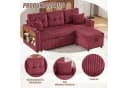 Odikalo 3-Sitzer Cord Sofa Ausziehbett mit Stauraum & USB-C Bild 4