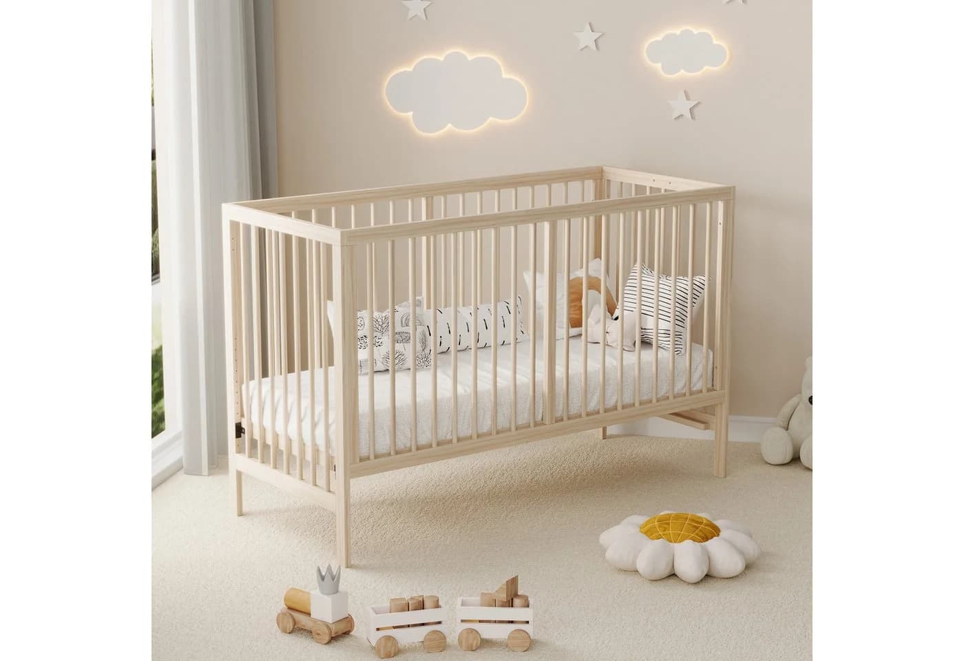 Odikalo Babybett Multifunktional Umwandelbar Nebenbett Malerbrettständer Schreibtisch