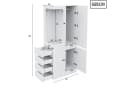 Odikalo Kleiderschrank mit Schubladen Weiß Holzoptik Bild 4