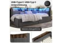 Odikalo Schlafsofa Schlafcouch mit LED-Beleuchtung Grau/Beige Bild 4