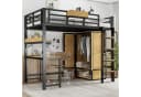 Odikalo Hochbett 90x200 mit Kleiderschrank und Schreibtisch Bild 2
