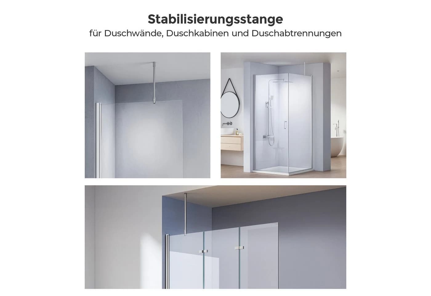 MEYKOERS Duschwand-Stabilisationsstange 100 cm - Bild 5
