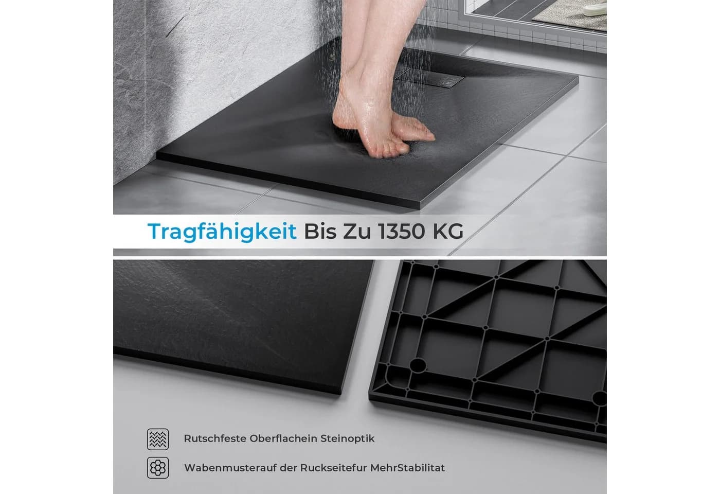 MEYKOERS Duschwanne SMC Rutschhemmend Eckdusche - Bild 5