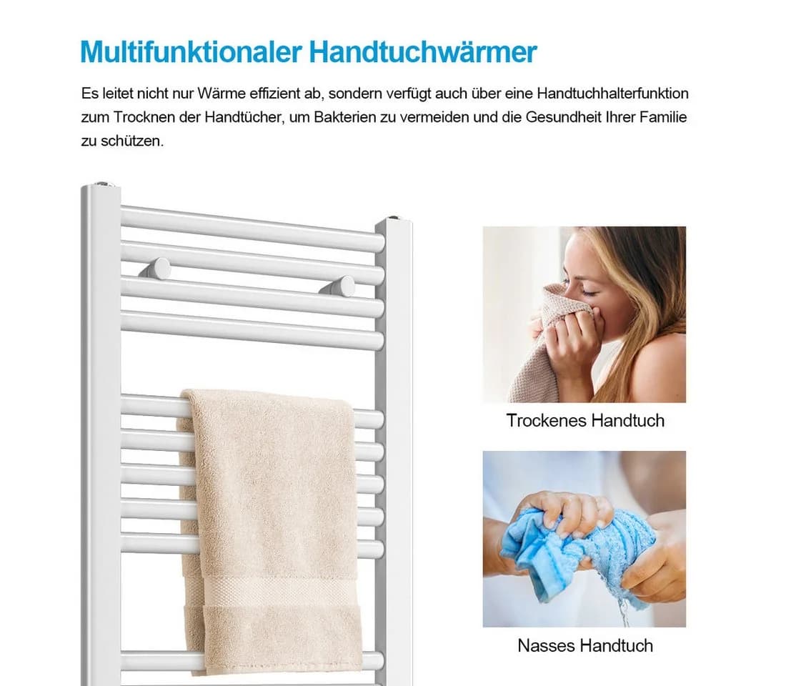 MEYKOERS Badheizkörper Handtuchwärmer Weiß Stahl - Bild 5