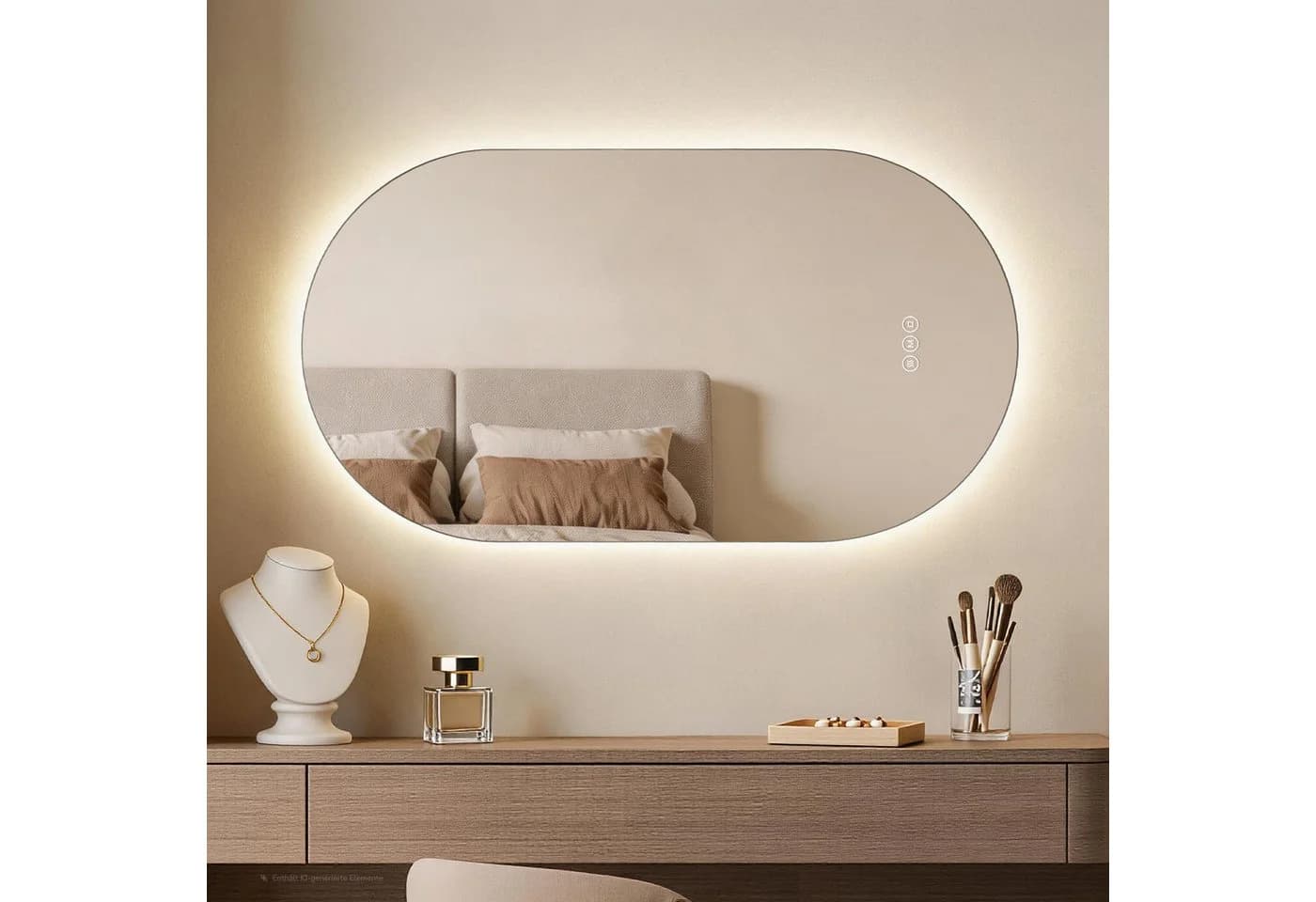 EMKE LED Badspiegel Oval Dimmbar Antibeschlag