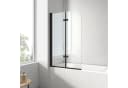 EMKE Duschwand für Badewanne 100x140cm Klarglas Chrom Bild 2