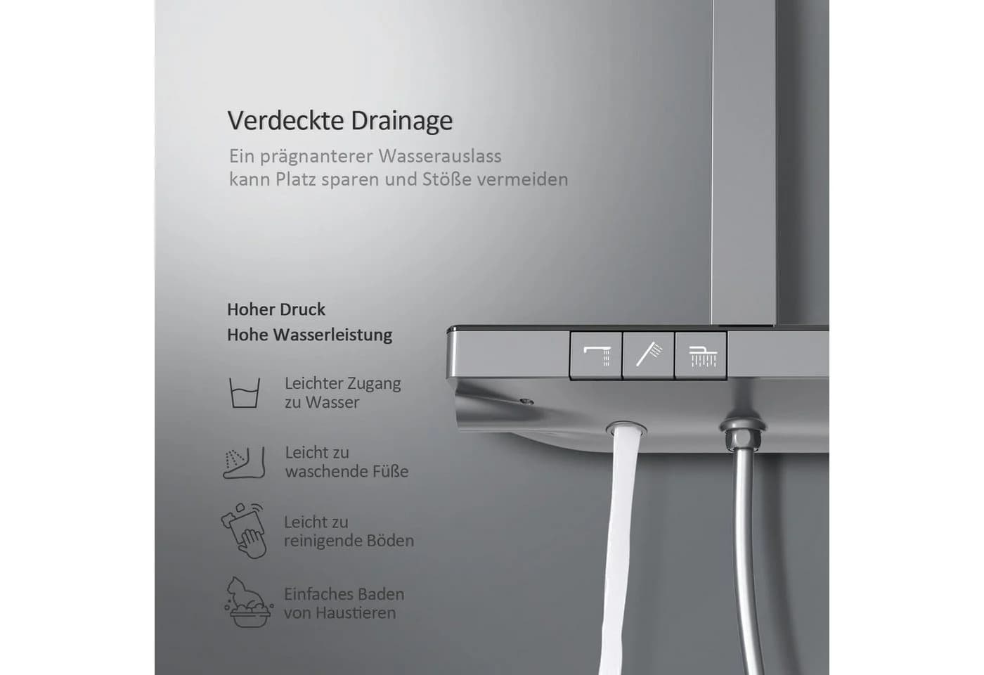 EMKE Duschsystem Thermostat-Set Regendusche Matt-Anthrazit - Bild 3