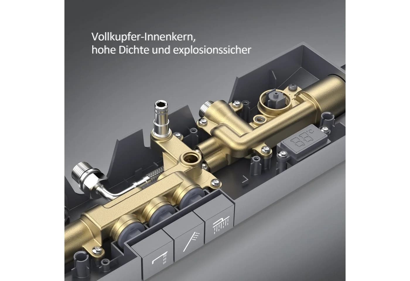 EMKE Duschsystem Thermostat-Set Regendusche Matt-Anthrazit - Bild 4