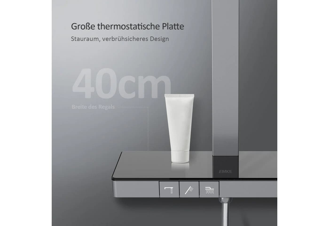 EMKE Duschsystem Thermostat-Set Regendusche Matt-Anthrazit - Bild 5