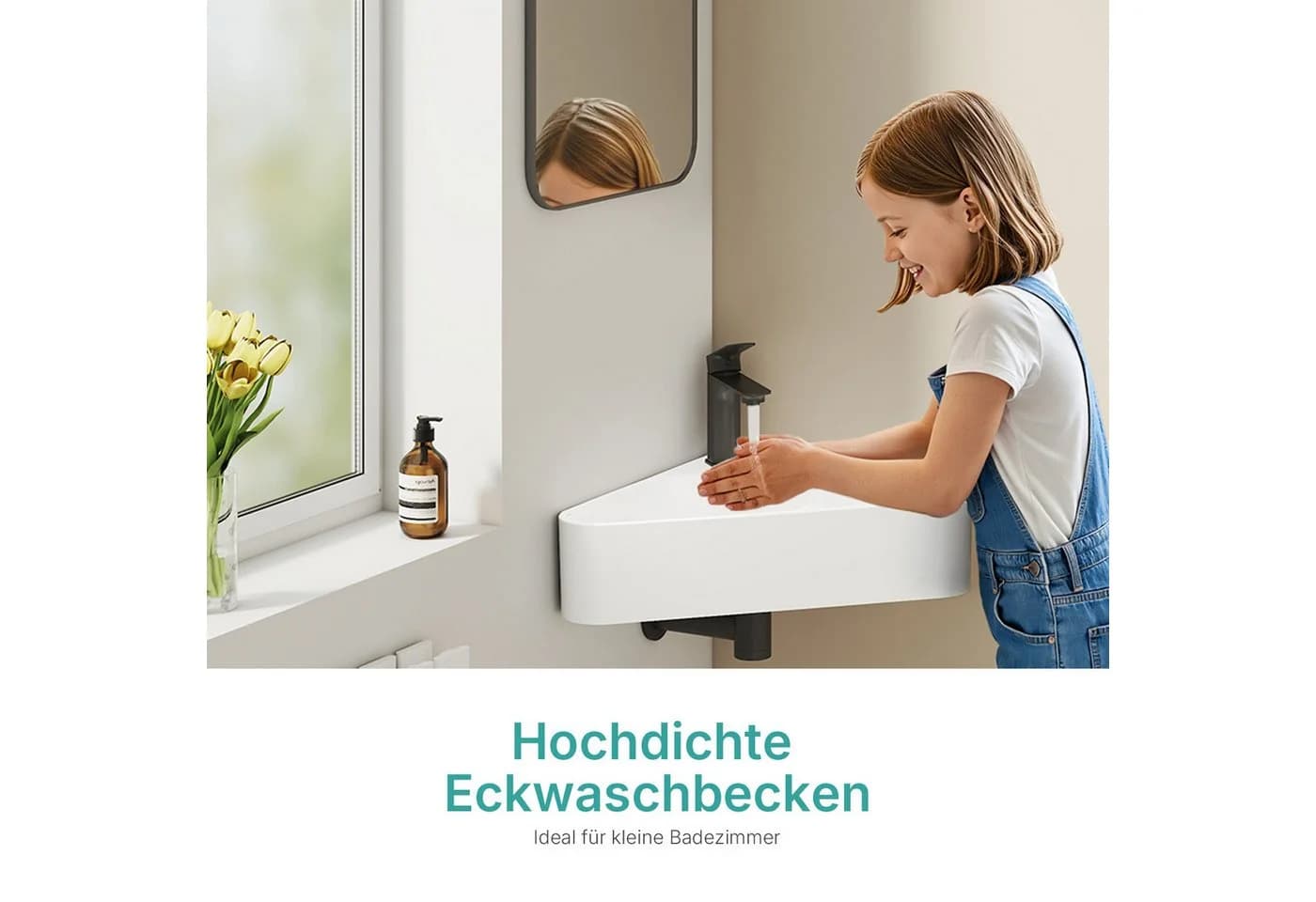 EMKE Hängendes Dreiecks-Waschbecken aus Keramik Modern - Bild 5