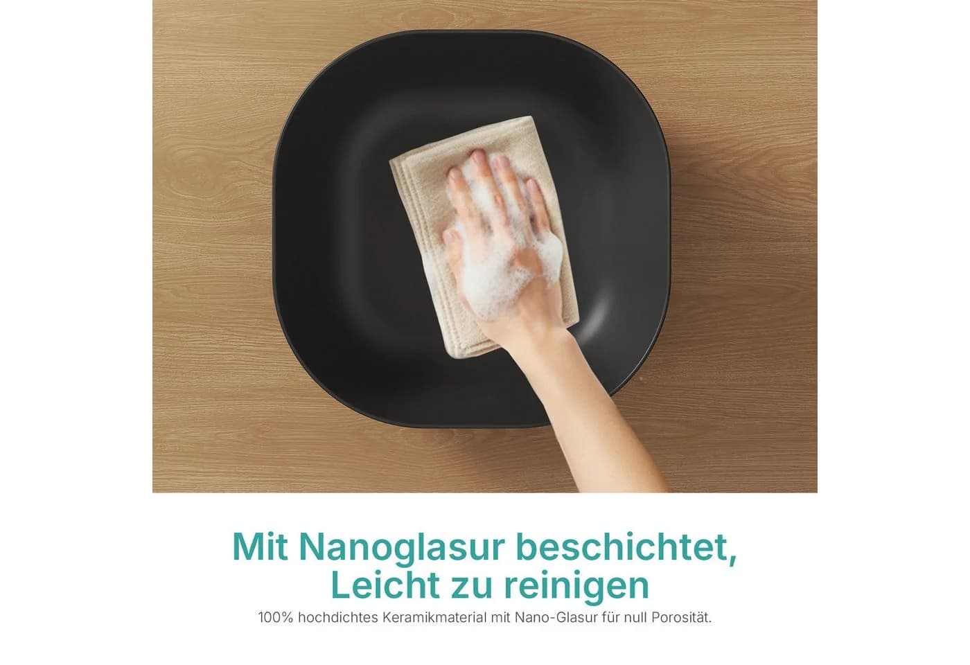 EMKE Aufsatzwaschbecken Keramik 41,5 cm Oval Modern - Bild 3