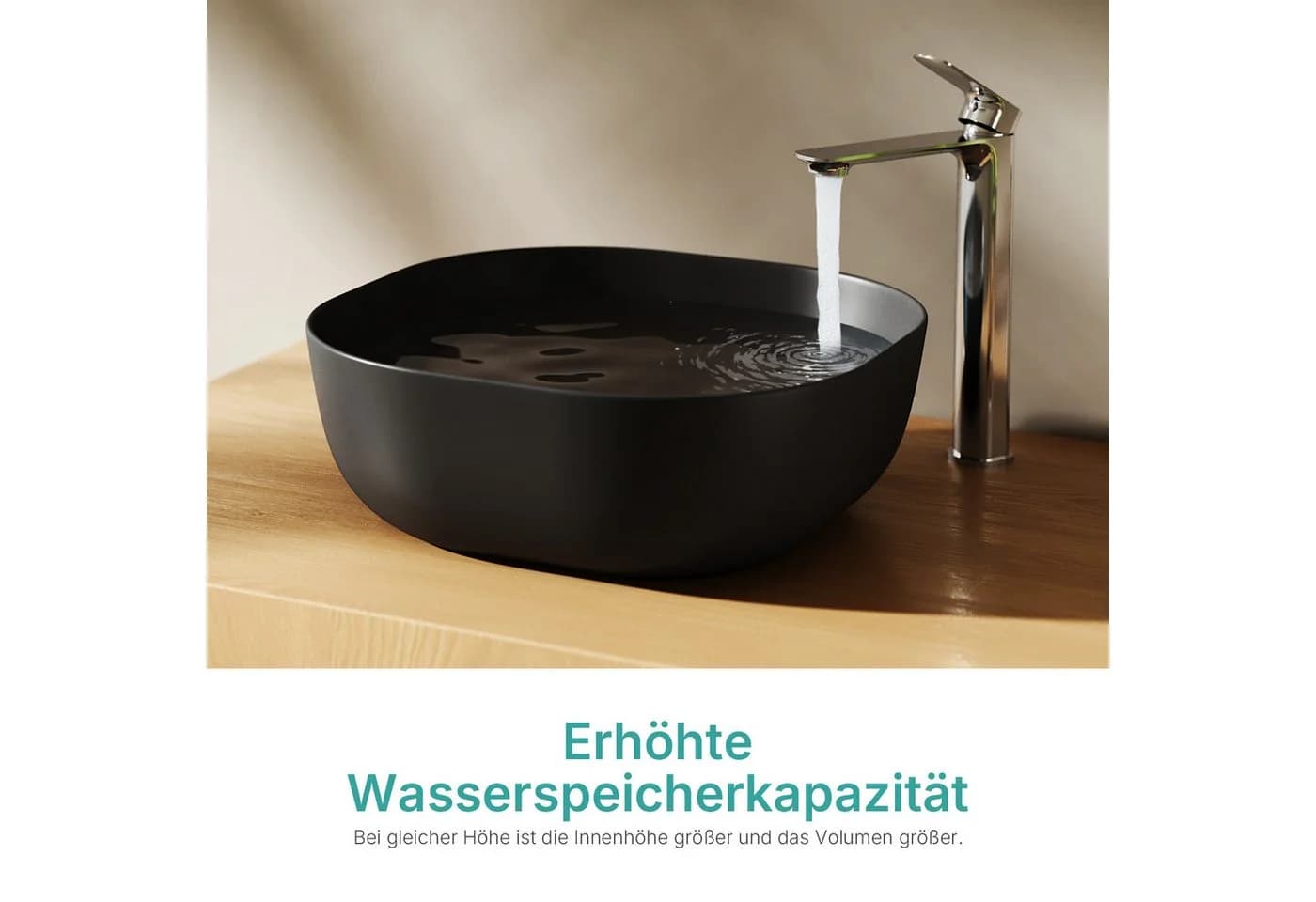 EMKE Aufsatzwaschbecken Keramik 41,5 cm Oval Modern - Bild 5