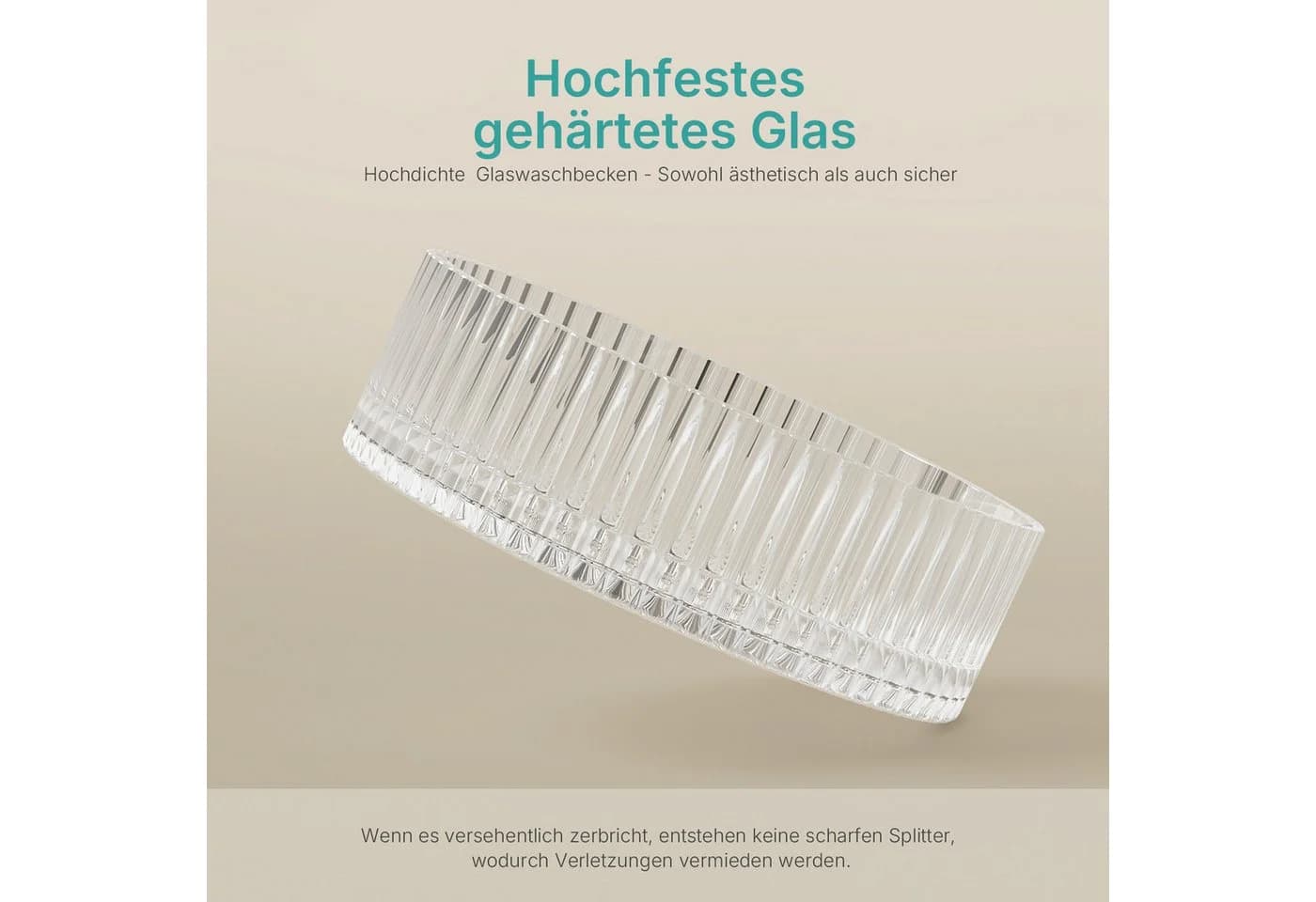 EMKE Aufsatzwaschbecken 40 cm Glas Oval - Bild 4