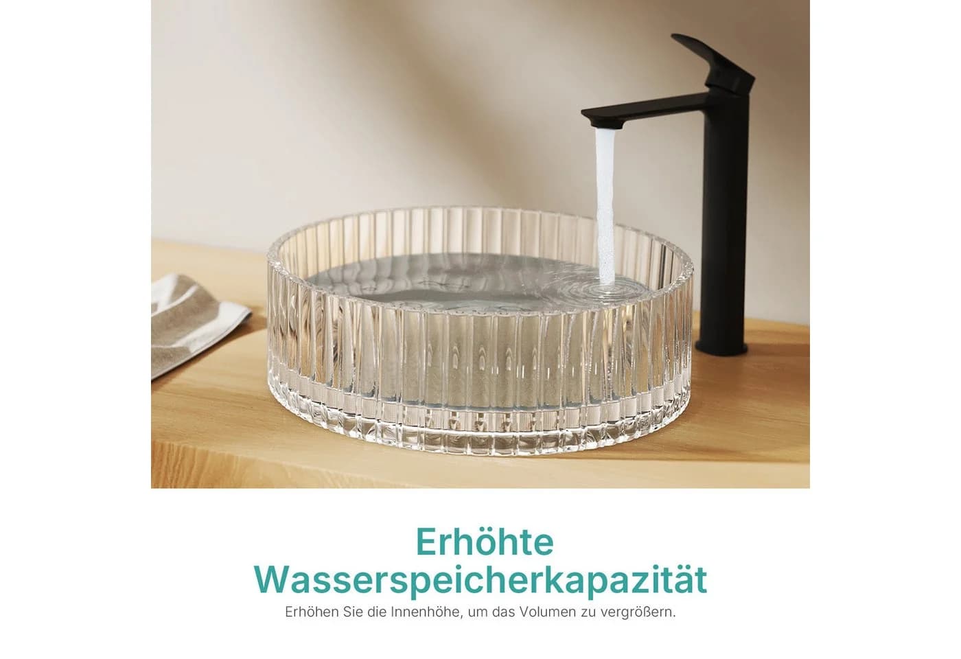 EMKE Aufsatzwaschbecken 40 cm Glas Oval - Bild 5