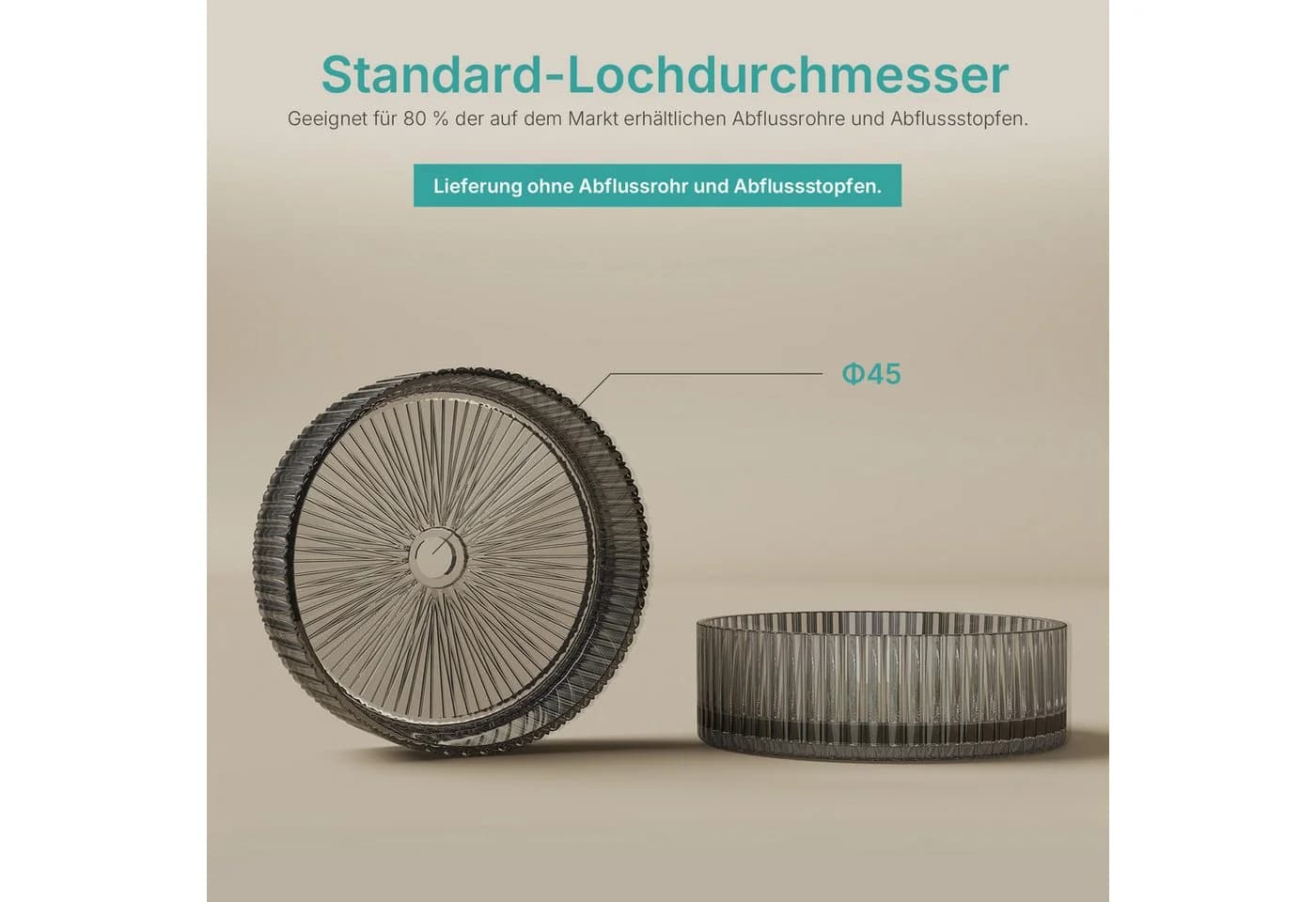 EMKE Aufsatzwaschbecken 40 cm Rundes Glas - Bild 5