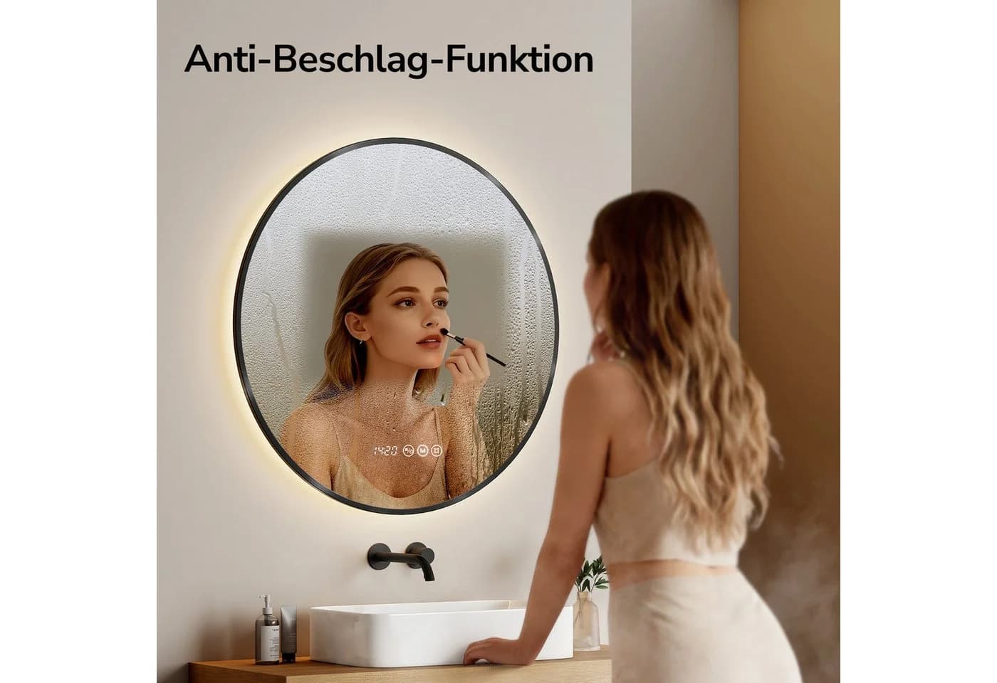EMKE Badspiegel mit LED-Beleuchtung, Antibeschlag & Touchschalter - Bild 4
