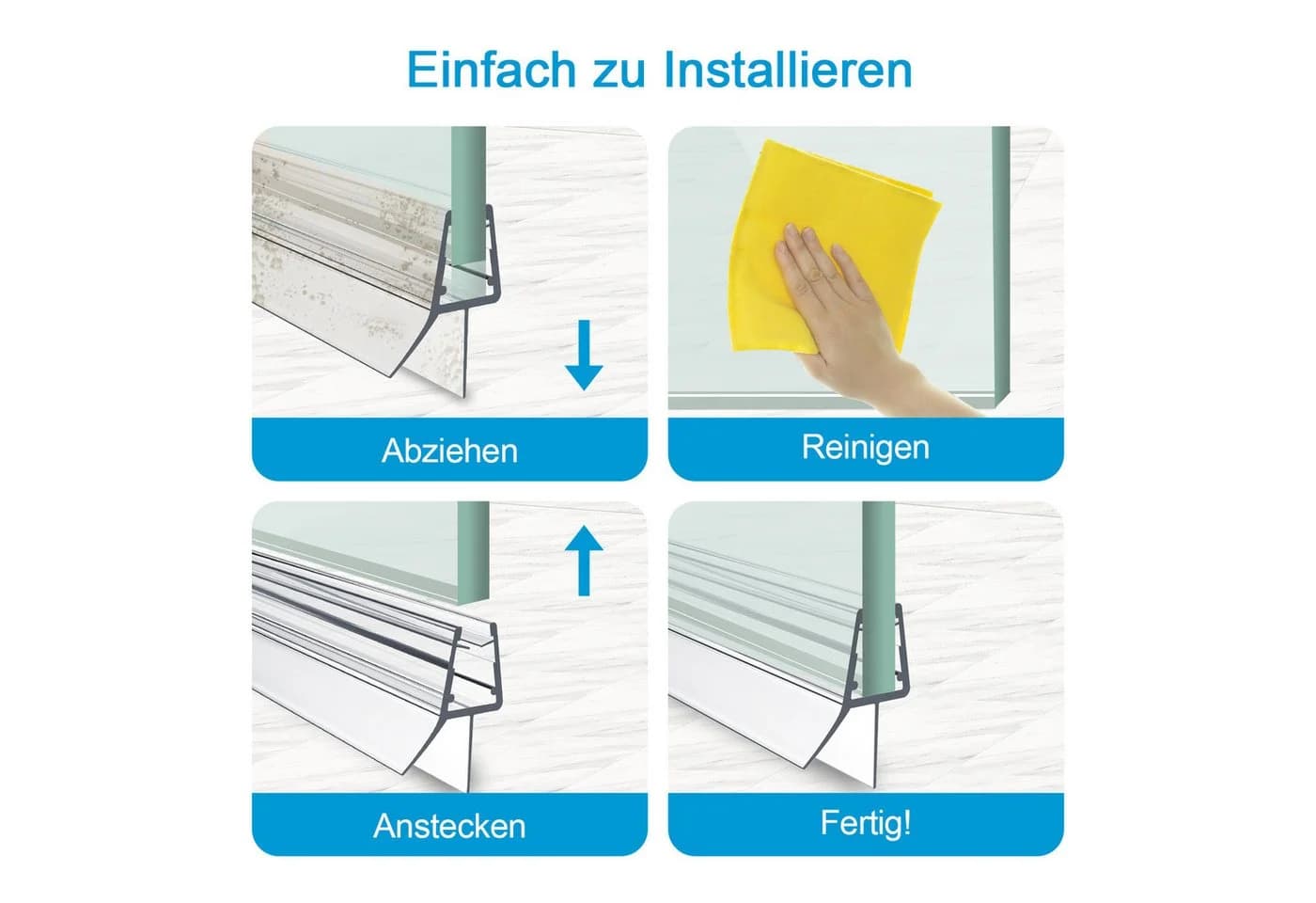 MEYKOERS Duschdichtung Ersatzdichtung 80-100 cm Wasserabweiser für 7-8 mm Glas - Bild 5