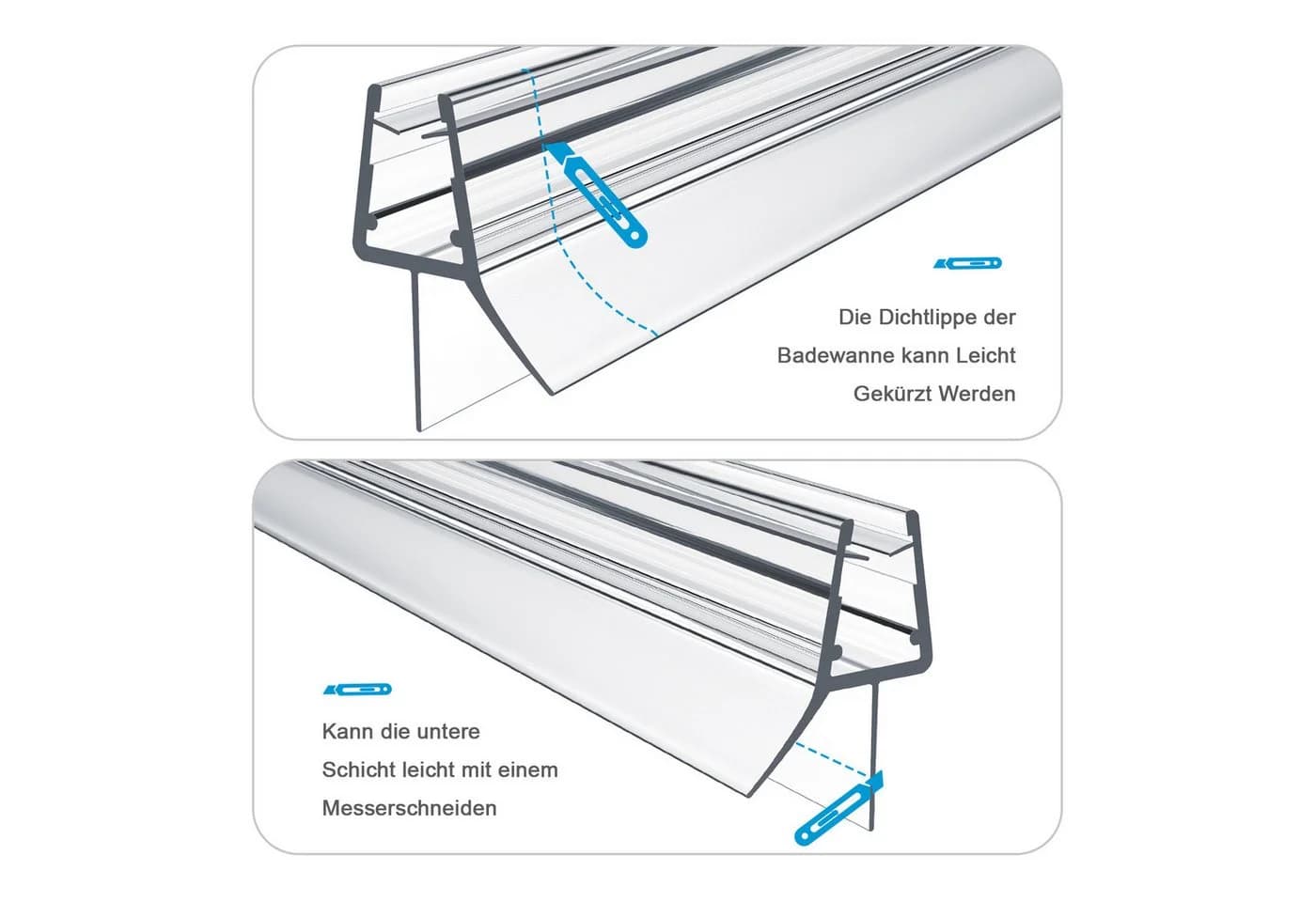 MEYKOERS Duschdichtung Ersatzdichtung 80 cm Transparent PVC - Bild 4