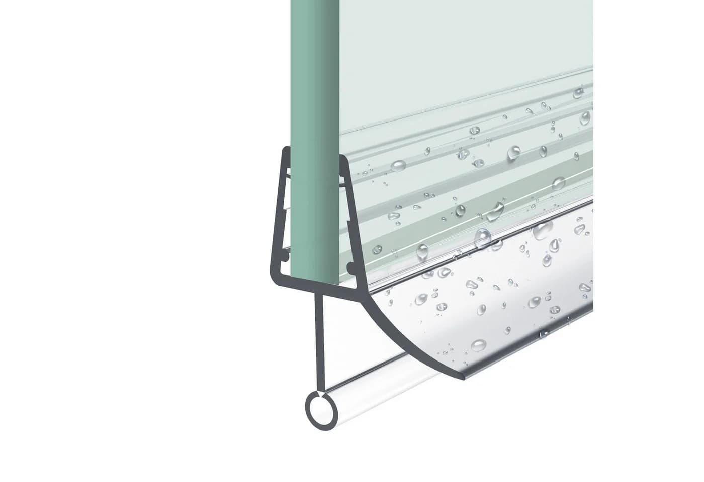 MEYKOERS Duschdichtung Ersatzdichtung Wasserabweiser Duschdichtung für 4-6 mm Glas, L: 80 cm - Bild 2