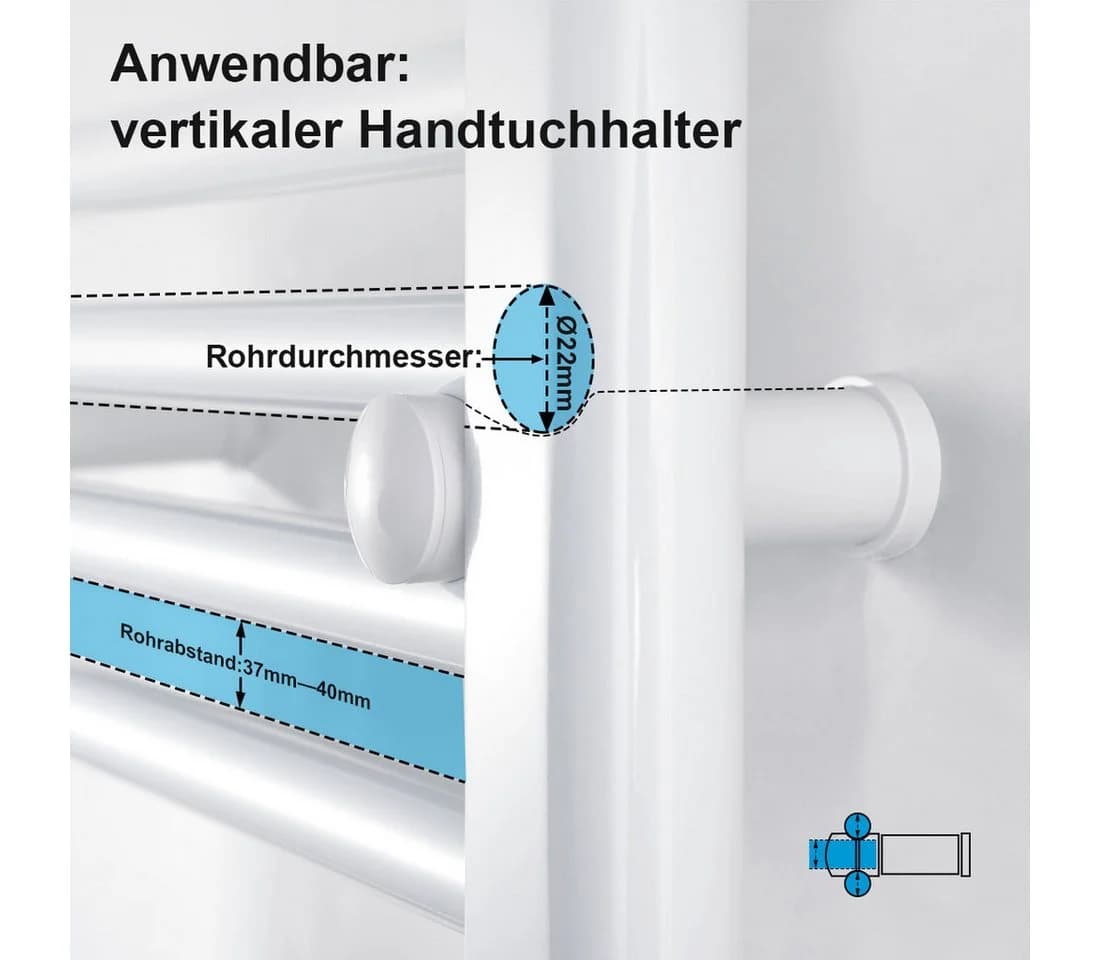 MEYKOERS Badheizkörper Halterung Weiß - Bild 3