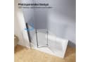 MEYKOERS Badewannenaufsatz Duschabtrennung Faltbar 6mm Sicherheitsglas Schwarz Bild 1
