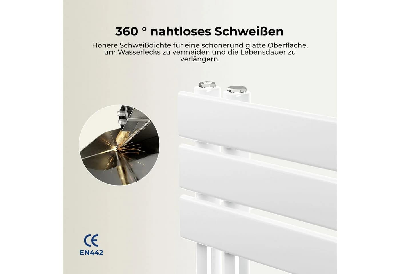MEYKOERS Elektro Handtuchtrockner mit Thermostat Weiß - Bild 4