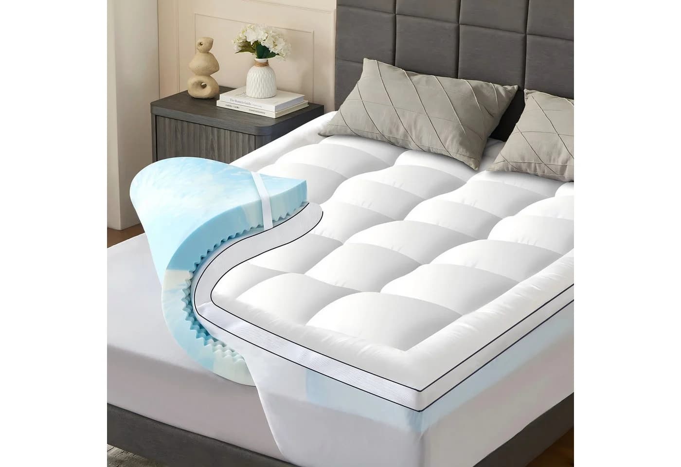 NicePlus Matratzentopper 10 cm Hoch Topper für Boxspringbett Ergonomisch Atmungsaktiv Waschbar - Bild 2
