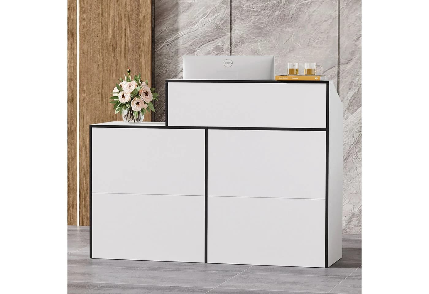 SVEYLXA Empfangstheke 133cm Moderner Schreibtisch für Lobby & Büro - Bild 2