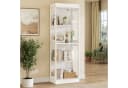 SVEYLXA Vitrine Beleuchtete LED Vitrine mit Glastüren & Regalen in Weiß Bild 1